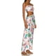 thumbnail image 2 of TRKIYQC Vestido ajustado dividido sin tirantes para mujer, gradiente/color sólido/estampado floral cintura hueca fruncida sin mangas sin espalda falda larga TRKIYQC Casual, 2 of 5