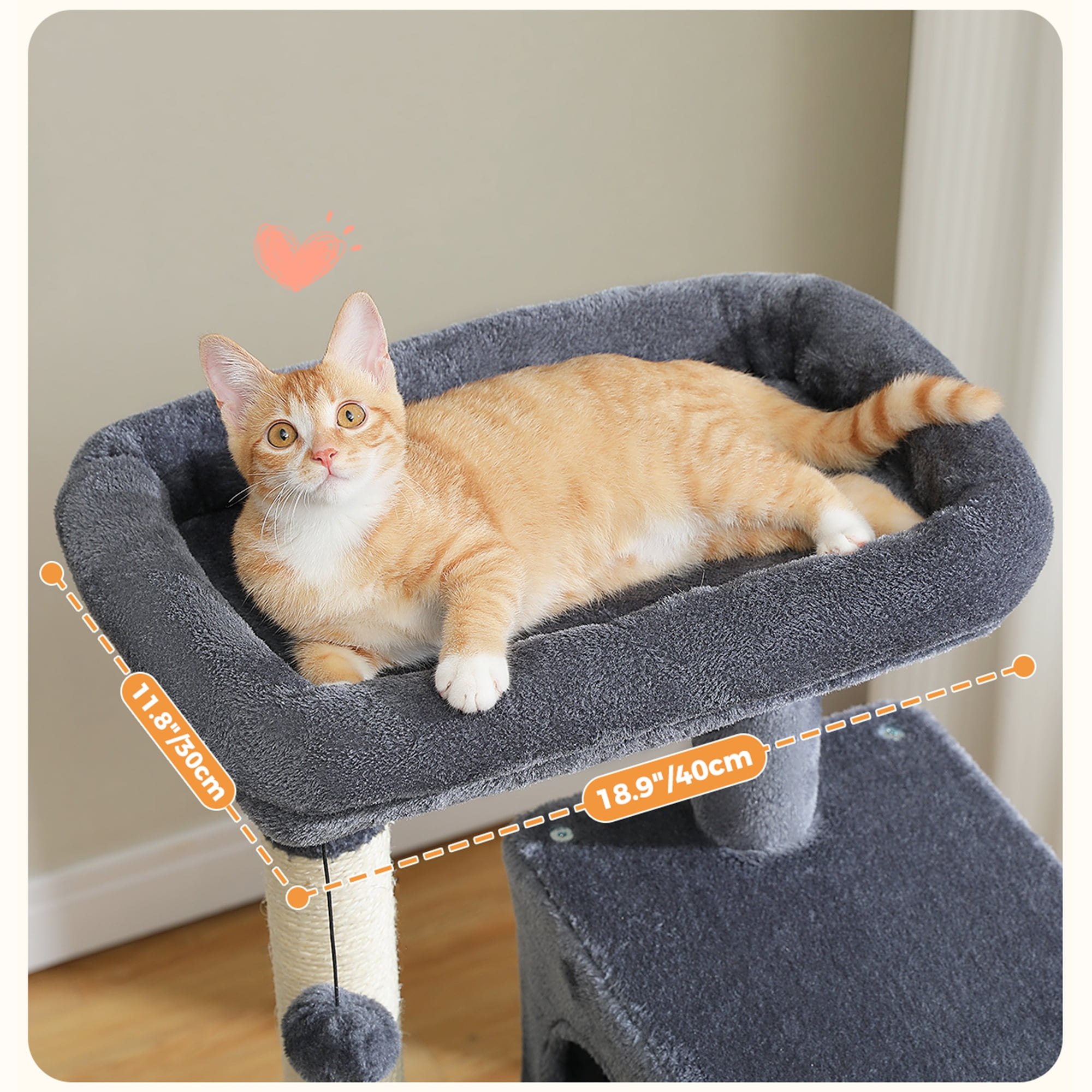 Pefilos 45" Modern Cat Tree House, Cat Condo for Indoor Cats, Activity Center Cat Scratching Tower for Kittens Toy, Dark Gray Pefilos 45" Modern Cat Tree House, Cat Condo for Indoor Cats, Activity Center Cat Scratching Tower for Kittens Toy, Dark Gray