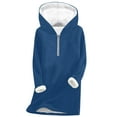 thumbnail image 2 of LEKWK Quarter Zip Pullover Women Fleece Hoodies Long Sleeve Hooded Sherpa Sweatshirts Oversized Thick Warm Tops Winetr Thermal Clothes for Cold Weather Outerwear, 2 of 3