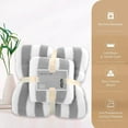 thumbnail image 6 of JeashCHAT 2 Piece Striped Towel Set, Bath Towel and Hand Towel, Super Soft Highly Absorbent Quick Dry Towels, Face Towel Bath Towel Set for Bathroom Shower Hotel Beach Pool Spa, Gray, 6 of 8