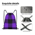 thumbnail image 6 of Kdxio Purple Buffalo Plaid Print Drawstring Backpack Bag,Waterproof Draw String Back Sack, Gym Drawstring Bags Swim Bag For Unisex, 6 of 9