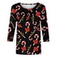 thumbnail image 4 of Camisas Navideñas Para Mujer Moda Blusa de Manga Tres Cuartos Cuello Redondo Casual Chriatmas Impreso Tops Odeerbi ODB200444, 4 of 5