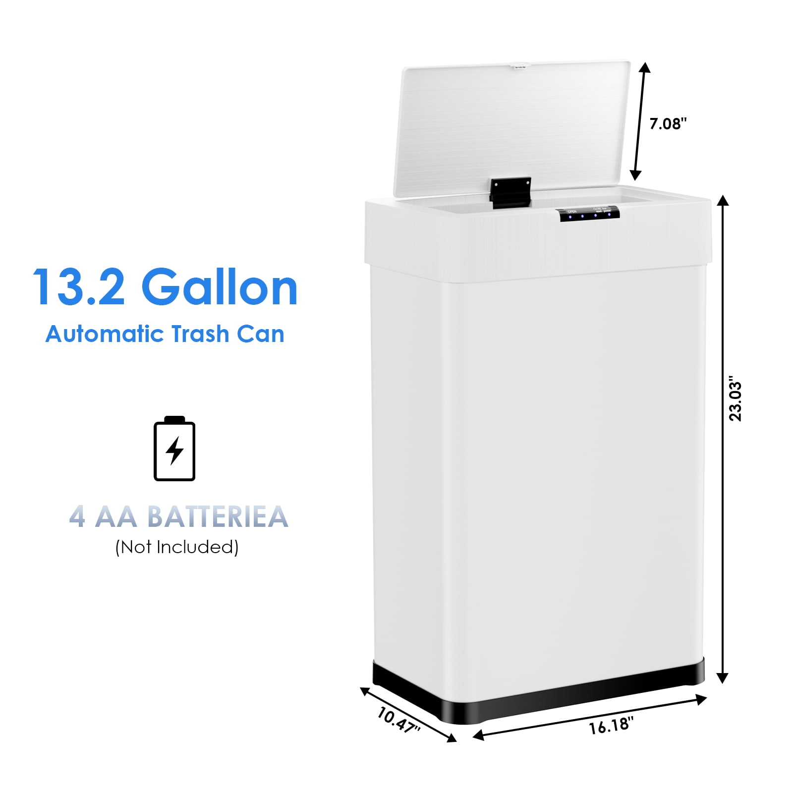 Arlopu 13.2 Gallon Touchless Motion Sensor Trash Can Automatic Garbage Can for Kitchen,Living Room Office