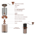 thumbnail image 3 of Molinillo De Cafe Manual Portátil Coffee De Acero Inoxidable Núcleo De Molienda Xtellar cafe, 3 of 4