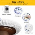 thumbnail image 3 of Elastic Fitted Round Tablecloth, Navy Blue Polka Dots Waterproof Stretch Table Cover for 45"-54" Tables, Vintage Abstract Art Watercolor Washable Outdoor Tablecloths for Patio, Picnic, Camping, 3 of 9