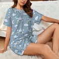 thumbnail image 6 of Bixox Women's Turtle Printed Pajama Set 2 Piece Lounge Set Top and Shorts Soft Pajamas, Shorts with Pockets, 6 of 7
