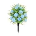 thumbnail image 2 of CxhicLuv Simulation Roses Flower Arrangement with Ground Spike, Artificial Eucalyptuss Fake Flower Decoration, Christmas Decorations for Garden & Home, Outdoor Greenery, Christmas Tree Decor, 2 of 6