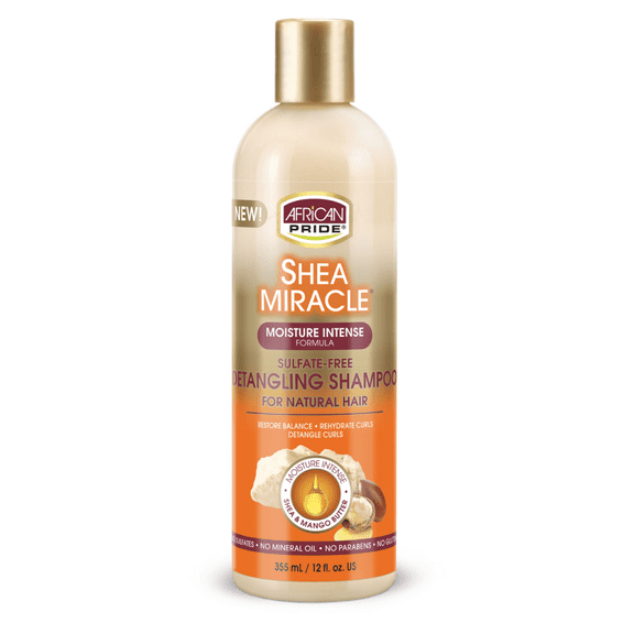 African Pride Shea Miracle Sulfate-Free Detangling Shampoo 12oz Shampoo & Conditioner