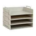 thumbnail image 6 of Mind Reader Stackable Paper Tray, Desktop Organizer, File Storage, Office, Plastic, 13.75"L x 10"W x 10.75"H, 4 Pcs., Beige, 6 of 7