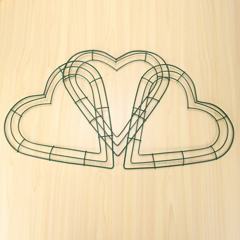 3 Pack Heart Metal Wreath 12 Inch Heart-Shaped Wire Wreath Frame for Home  Wedding Valentine's Day DIY Crafts
