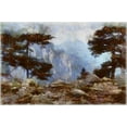 thumbnail image 2 of Bolokofsky, Ronald 18x13 Gold Ornate Wood Framed with Double Matting Museum Art Print Titled - Mountain Top View., 2 of 4