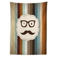 thumbnail image 3 of Ambesonne Funny Tablecloth Rectangular Table Cover, Man Moustache Glasses, 60"x90", Multicolor, 3 of 4