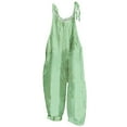 thumbnail image 3 of QATAINLAV Womens Casual Sleeveless Jumpsuits Loose Linen Adjustable Strap Romper Wide Leg Solid Color Long Pants Overalls 2024 Summer Playsuits, Green, M, 3 of 6