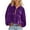 Purple, variant on Viikei Plus Size Sweatshirts for Women,Women's New Solid Color Round Neck Long Sleeved Gold Velvet Shirt Top with Strap Design Sense Green S