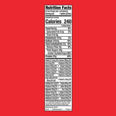 Equate High Protein Nutrition Shake, Strawberry, 8 fl oz, 6 Count