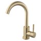 thumbnail image 2 of 1 pieza grifo de lavabo de acero inoxidable 304 cepillo en dorado mezcla de agua caliente y fría, 2 of 9