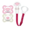 MAM I Love Daddy Pacifier and Clip Value Pack, 0-6 Months, Girl, 3 Pack