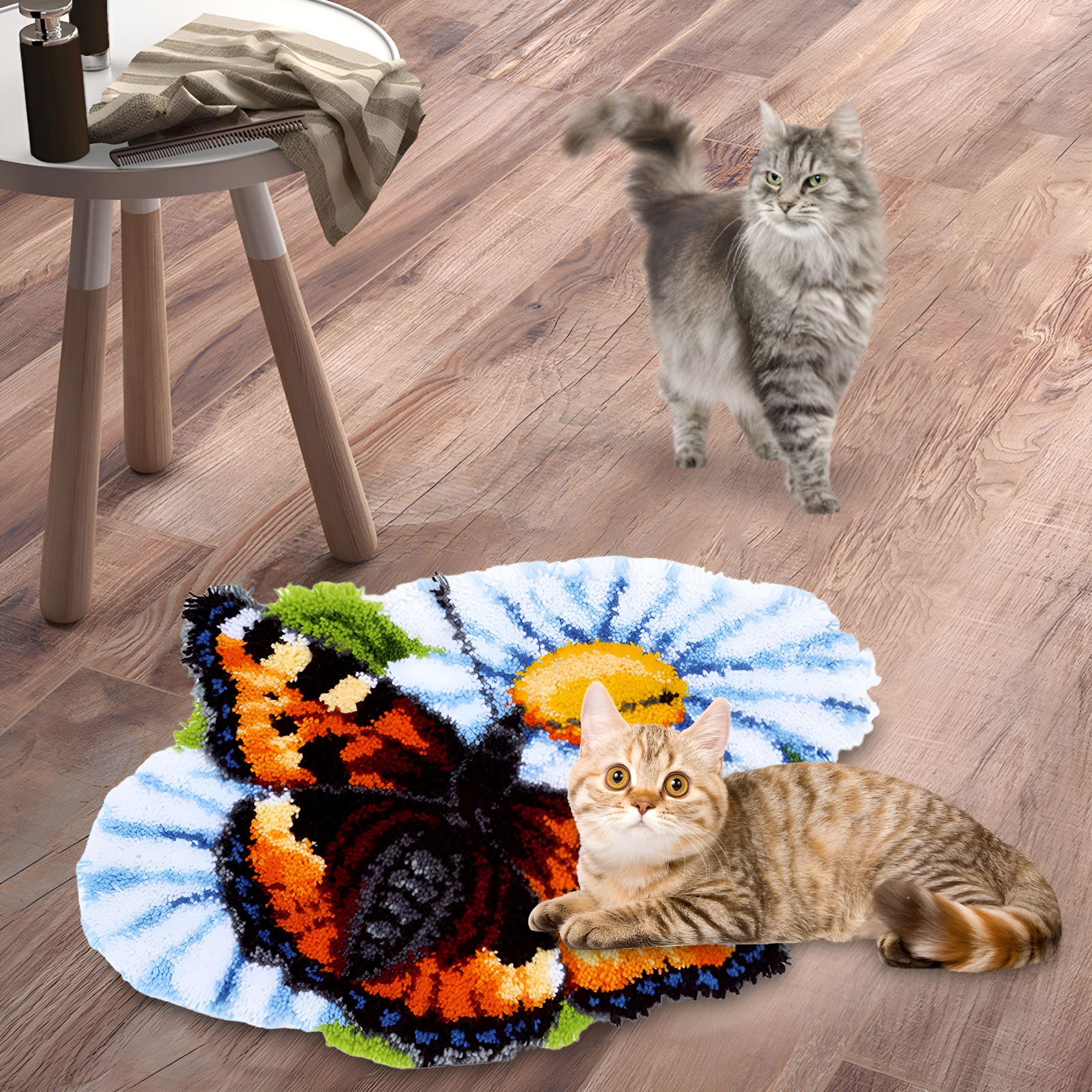 BESTSKY Latch Hook Rug Kits Handwork DIY Cross Stitch for Tapestry Adults and Kids Home Decoration