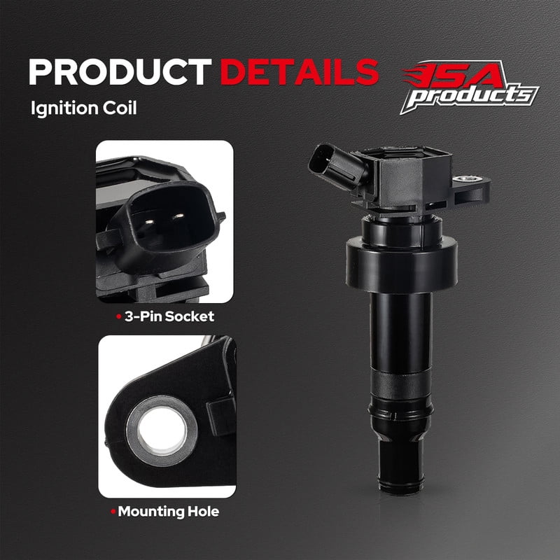 Set of 4 ISA Ignition Coils Compatible with 2012-2017 Hyundai Veloster 2012-2020 Accent 2012-2019 Kia Rio Soul l4 1.6L Replacement for UF652 C1803