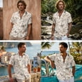 thumbnail image 2 of FOR U DESIGNS Cat Floral Print Couple Shirts and Dress Matching Outfit Linen-Style Flowy Womens Sleeveless Sundress with Pocket Casual Mens Buttons Shirt, 2 of 7