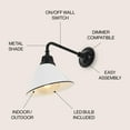 thumbnail image 4 of JONATHAN Y Croydon 9.63" 1-Light Farmhouse Industrial Indoor/Outdoor Iron LED Gooseneck Arm Outdoor Sconce, White, 4 of 7