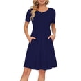 thumbnail image 1 of Vestido AUSELILY de verano para mujer, manga corta, largo hasta la rodilla, 1 of 6