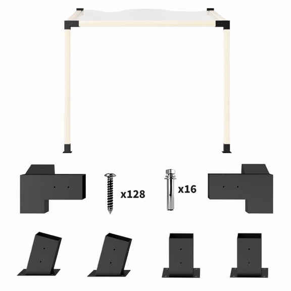 Slanted Pergola Bracket Kit,Garden Pergola Kit,All-in-One Pergola Kit(Only Kit)