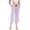 Lavender Stripes, variant on Women's Cropped Pajama Pants Wide-leg Summer Sleep Pants with Pockets Loose Fit Comfy Pj Pants ,Lavender Stripes Print S