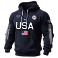 thumbnail image 3 of Conairie Hoodies for Men's USA Patriotic Hooded Sweatshirt American Flag Graphic Pullover for 4th of July Navy M, 3 of 3