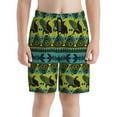 thumbnail image 2 of Cauagu Teal Vintage Corn Pattern Print Swim Trunks for Men,Youth Boys Swim Shorts Compression Liner Beach Shorts Boys' Swimming Shorts 7-20 Years Bathing Suit-Large, 2 of 7