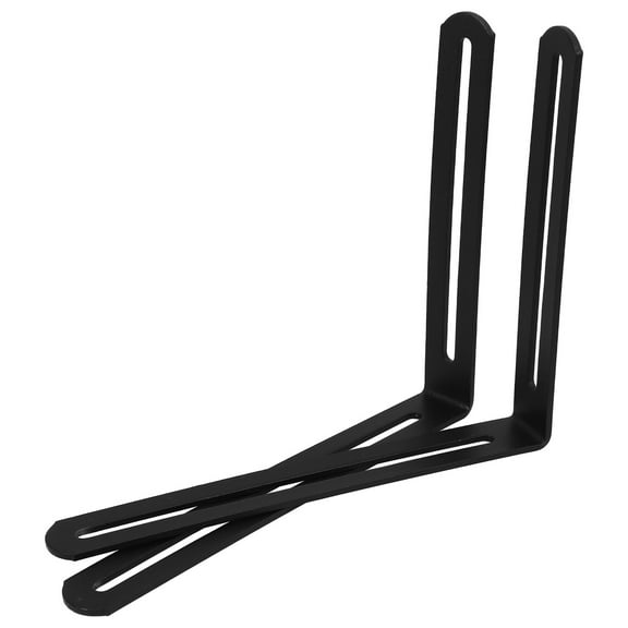 EXHUMKY L Bracket Heavy Duty Corner Brace With Screws Black For Cabinets 2Pcs 7.8X6.4X0.9In