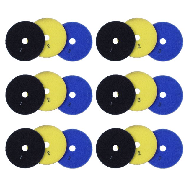 18 Piezas 100 mm Diamante Flexible Almohadillas para Pulir Húmedas y Secas Pulidor de Piso de Pasos para Baldosas de Mármol