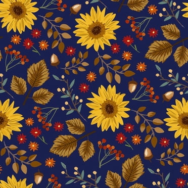 Fall Autumn Thanksgiving 100% Cotton Sewing Fabric, 36x45, Seasonal ...