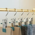 thumbnail image 6 of Clothes Pins, 15 Pack Hanger Hooks, Stainless Steel Laundry Clips, Travel Hangers, Towel Clips, Legging Organizer for Closet Hanging, Space Saving Hanger Clips for Pants, Jeans, Hats, Boot, 6 of 6