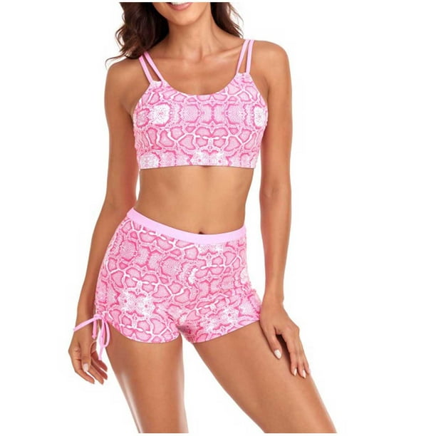 VSSSJ Swimsuits for Women Sporty Two Piece Bathing Suits with Boyshorts