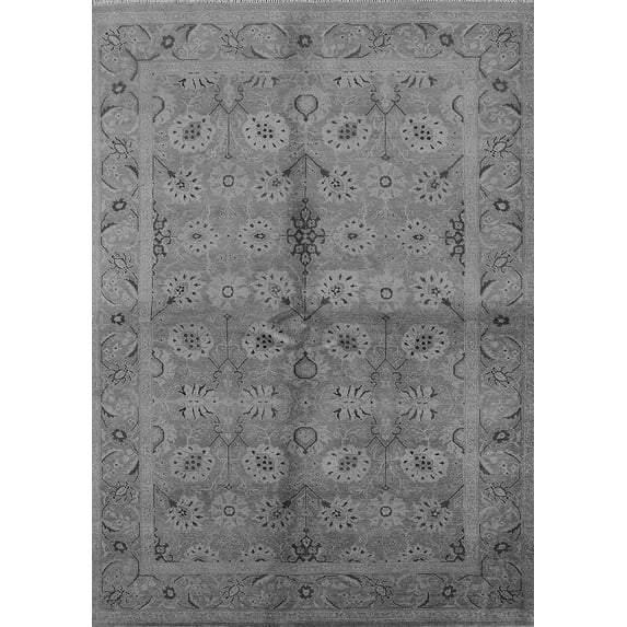 Ahgly Company Indoor Rectangle Oriental Gray Industrial Area Rugs, 7' x 9'