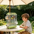 thumbnail image 4 of Outdor Large Wrought Bird Cage With Stand Detachable Rolling Flight Aviary For Finches, 4 of 6