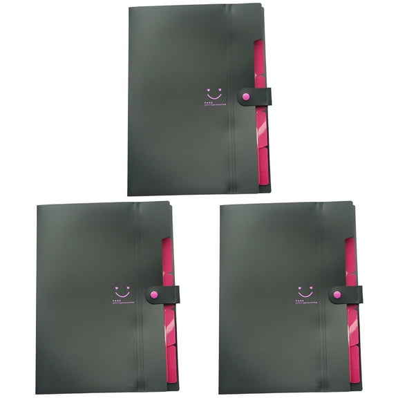 Set of 3 Filing Boxes with Lids Expanding File Folder
