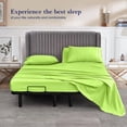 thumbnail image 2 of Top Split King Sheet Set for Adjustable Beds – 100% Egyptian Cotton, 800 Thread Count, 4-Piece Bed Sheets, Deep Pockets Fit up to 15", Parrot-Green Solid, Split 34" from Top, 2 of 5