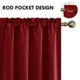thumbnail image 4 of DWCN Blackout Curtains Room Darkening Thermal Insulated Bedroom Curtains Window Curtain Panels, 52 x 84 inches Long, Set of 2 Burgundy Rod Pocket Drapes, 4 of 5