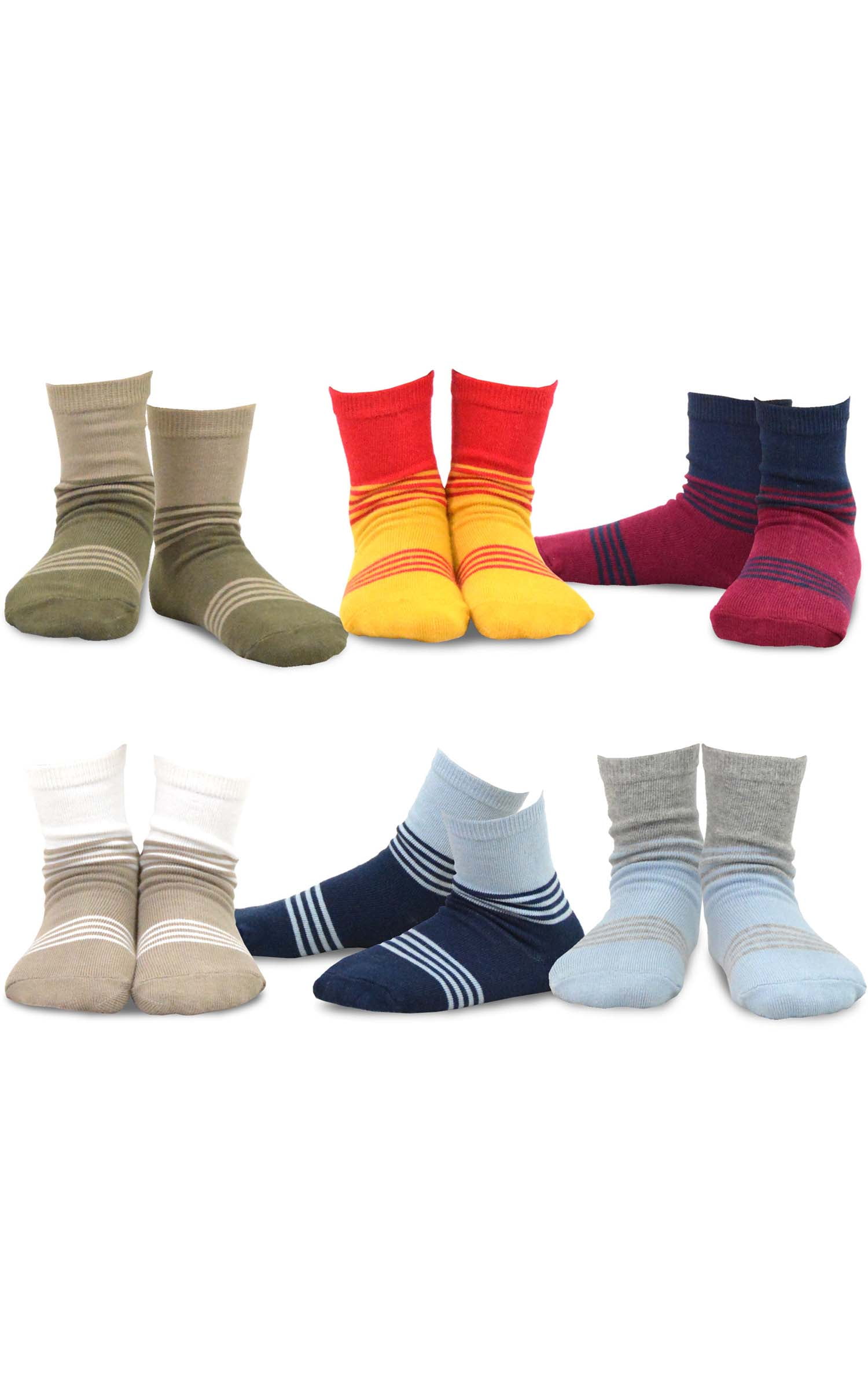 6 Pairs Assorted Boys Socks Size Ages 6-8 Years Kids Casual Sport Youth New !