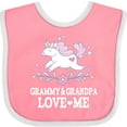 thumbnail image 3 of Inktastic Grammy and Grandpa Love Me Grandchild Unicorn Girls Baby Bib, 3 of 4