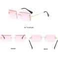 thumbnail image 2 of Gafas de sol rectangulares sin montura para mujeres y hombres, gafas ultralivianas con montura de metal, gafas cuadradas de moda con protección UV400, unisex, 2 of 4