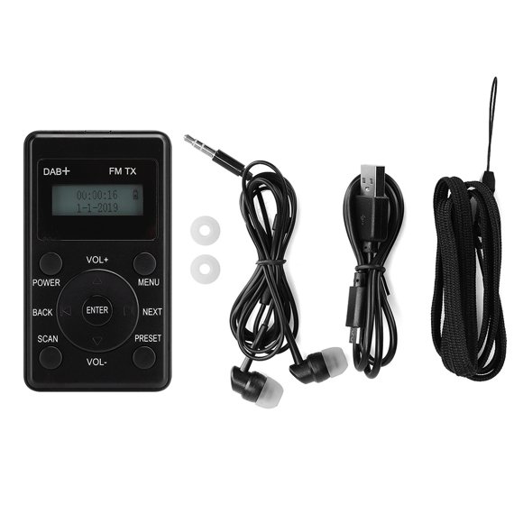 ZOUSSIQI ABS Portable LCD Digital Display DAB/DAB FM Receiver Support Vehicle Mounted DAB Transmitter Car Radio Broadcasting EL225#74315