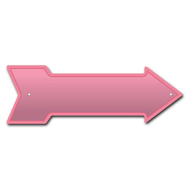 SignMission P-ARROW10-999673 10 x 30 in. Wide Pink Arrow Sign
