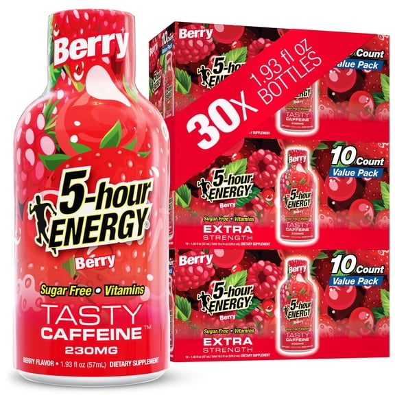 5-hour ENERGY Extra Strength Shots, Berry Flavor, 1.93 oz. 30 Count