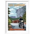 thumbnail image 2 of Art.com New Hampshire - Motorcycle Scene and Old Man of the Mountain Art Print by Lantern Press, White Frame Wall Art, 17" x 23", 2 of 5