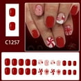 thumbnail image 2 of Festive Press On Nails Set 24Pieces Christmas Snowflake Glitters Designs Quick Wear Fake Nails Easy Application ABS Build, 2 of 8