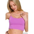 thumbnail image 3 of Zenana Women's & Juniors Double Layered Spahgetti Strap Scoop Neck Cami Cropped Bra Tank Top, 3 of 5