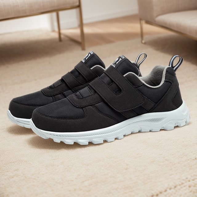 Zapatos para diabéticos, zapatos cómodos para pies hinchados, zapatos deportivos antideslizantes con gancho, zapatos de tenis anchos para hombres de mediana edad y ancianos